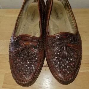 Santoni size 10 d basket weave tassel loafers $700 Retail Santoni Brown Weave Tassel Loafers 10 D | eBay main image 3